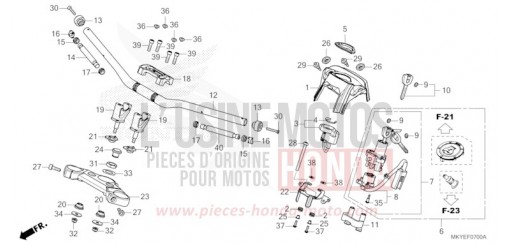 HANDLE PIPE/TOP BRIDGE (CB650RA/CB650RAC) CB650RACR de 2024